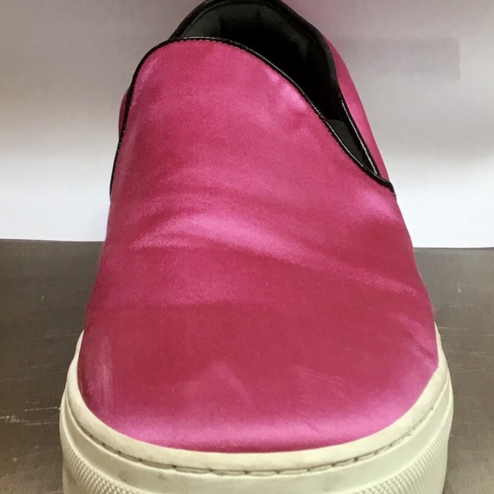 CELINE Fuchsia Pink Duchess Satin SLIP-ON Sneakers - Picture 7 of 7